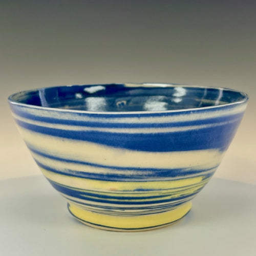 Colored Clay Wonder Bowl-Blue/White/Chartreuse